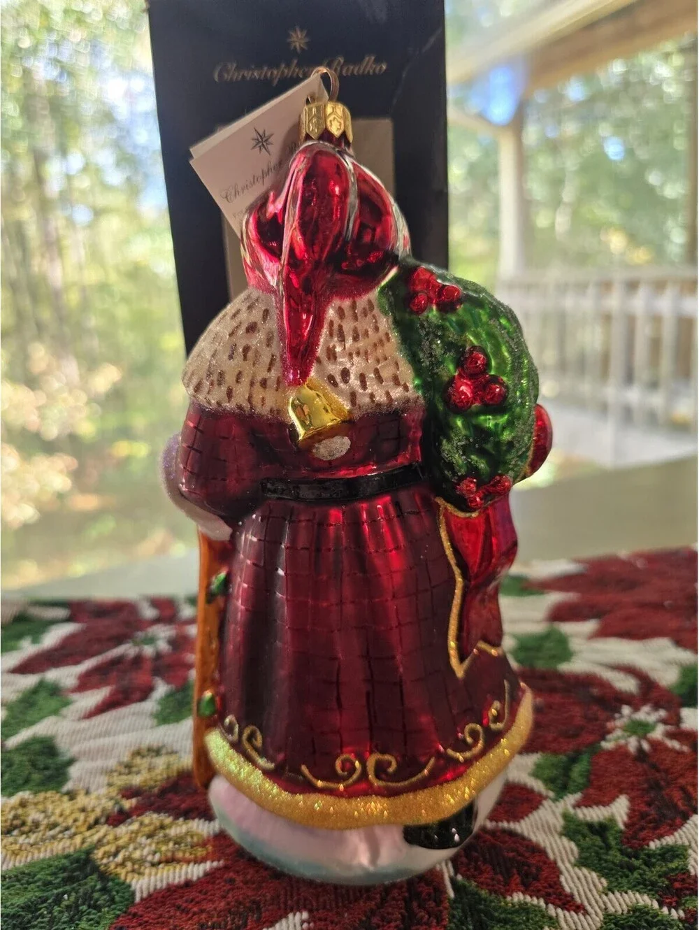 Vtg Christopher Radko Ruby Santa Ornament Christmas Collectible 1999 8.5in